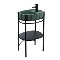 Meuble Buanderie|Homesight Meuble sous vasque en métal l.55 x H.89,5 x P.37,5 cm, Pao