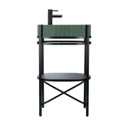 Meuble Buanderie|Homesight Meuble sous vasque en métal l.55 x H.89,5 x P.37,5 cm, Pao