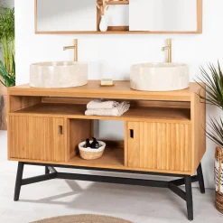 Wanda Collection Meuble sous vasque en teck Mya 130 cm