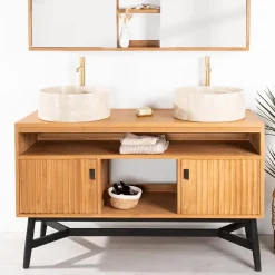 Wanda Collection Meuble sous vasque en teck Mya 130 cm