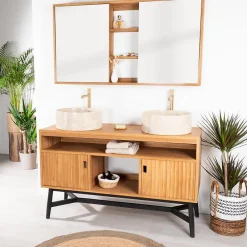 Wanda Collection Meuble sous vasque en teck Mya 130 cm