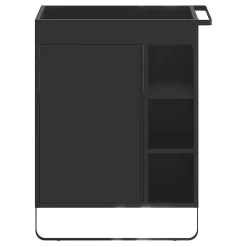 GoodHome Meuble sous vasque faible profondeur à poser avec porte-serviettes noir l.65 x H.82 x P.36 cm, Maza