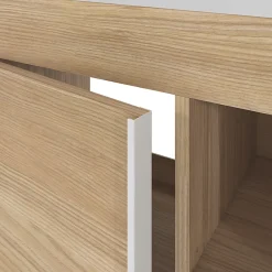 Meuble Buanderie|Meuble De Salle De Bains Faible Profondeur|GoodHome Meuble sous vasque faible profondeur à poser avec porte-serviettes effet bois l.65 x H.82 x P.36 cm, Maza