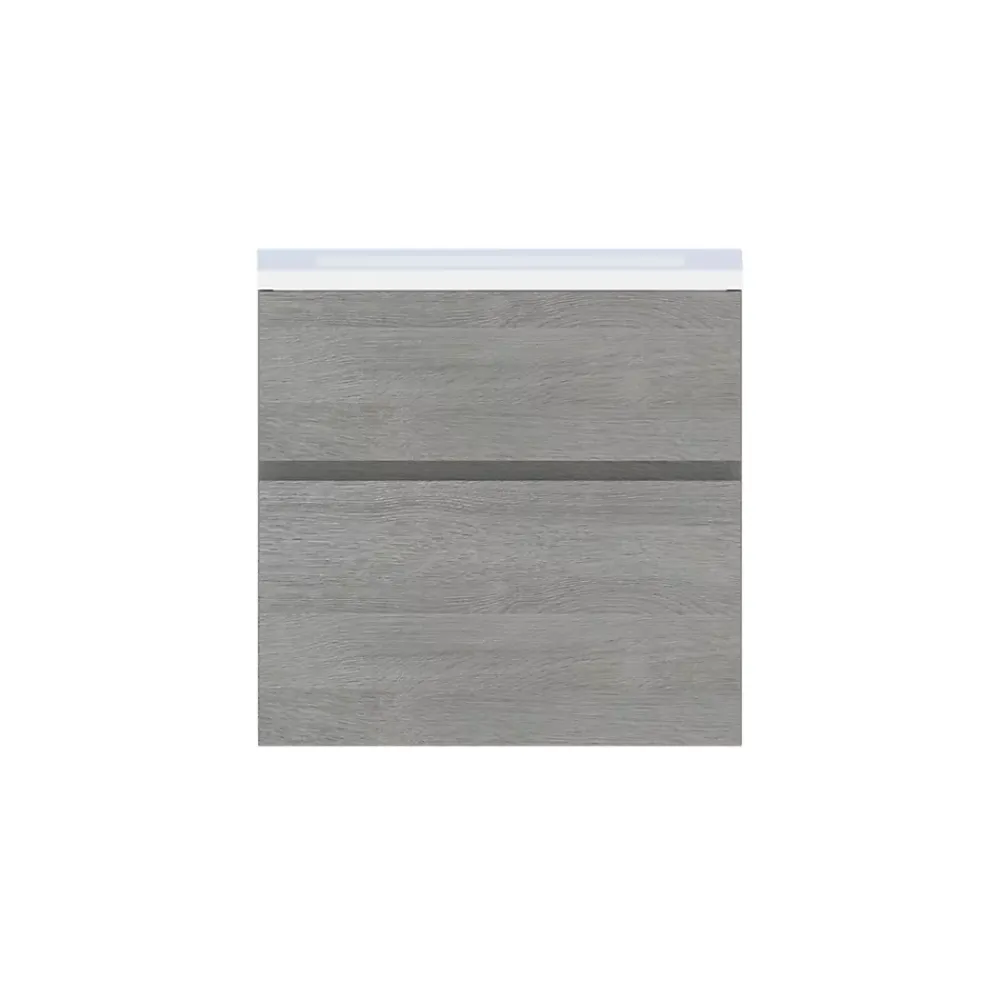 Cooke & Lewis Meuble sous vasque faible profondeur effet chêne clair l.60 cm 2 tiroirs, Calao