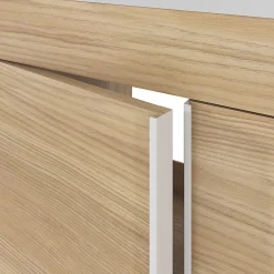 GoodHome Meuble sous vasque faible profondeur à poser avec porte-serviettes effet bois l.85 x H.82 x P.36 cm, Maza