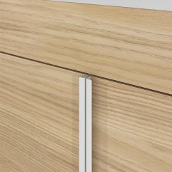 GoodHome Meuble sous vasque faible profondeur à poser avec porte-serviettes effet bois l.85 x H.82 x P.36 cm, Maza