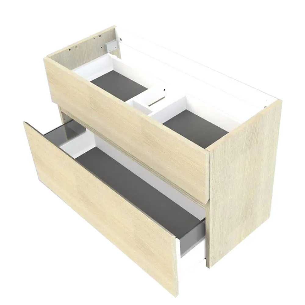 Meuble Buanderie|Meuble De Salle De Bains Faible Profondeur|Cooke & Lewis Meuble sous vasque faible profondeur effet chêne l.90 cm 2 tiroirs, Calao
