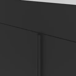 GoodHome Meuble sous vasque faible profondeur à poser avec porte-serviettes noir l.85 x H.82 x P.36 cm, Maza