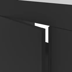 GoodHome Meuble sous vasque faible profondeur à poser avec porte-serviettes noir l.85 x H.82 x P.36 cm, Maza