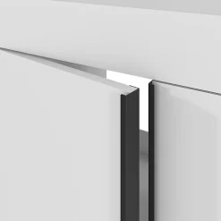Meuble Buanderie|Meuble De Salle De Bains Faible Profondeur|GoodHome Meuble sous vasque faible profondeur à poser avec porte-serviettes blanc l.85 x H.82 x P.36 cm, Maza