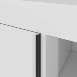 Meuble Buanderie|Meuble De Salle De Bains Faible Profondeur|GoodHome Meuble sous vasque faible profondeur à poser avec porte-serviettes blanc l.65 x H.82 x P.36 cm, Maza
