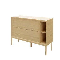 GoodHome Meuble sous vasque Avela placage chêne 100 cm + plan de toilette Avela 120 cm + niche 20 cm + pieds