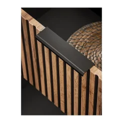 Meuble Sous-Vasque|Meublorama Meuble sous vasque KINOKO 2 tiroirs Finition lattes bois naturel et noir L100 x P46 x H57 cm Meuble suspendu