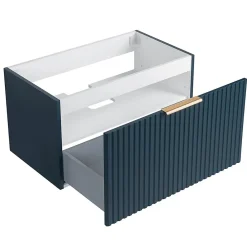 Bain-Bain Meuble sous vasque prémonté 1 tiroir bleu 80 cm STRIA -