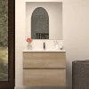 Cosyneo Meuble sous vasque seul, 2 tiroirs, 60cm, simple vasque - nebraska (chêne clair) - IDA