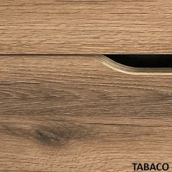 Cosyneo Meuble sous vasque seul, 2 tiroirs, 80cm, simple vasque - tabaco (chêne foncé) - LUNA