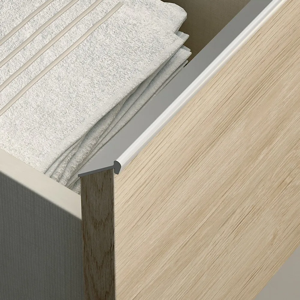 Cosyneo Meuble sous vasque seul, 3 tiroirs, 60cm, simple vasque - ciment (gris) - PALMA