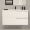 Meuble Sous Lavabo|Cosyneo Meuble sous vasque seul, 2 tiroirs, 100cm, simple vasque - blanc mat - LUNA