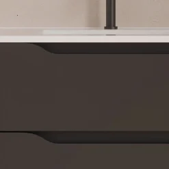 Meuble Sous Lavabo|Cosyneo Meuble sous vasque seul, 2 tiroirs et 1 porte, 100cm, vasque déportée gauche - noir - ZARZA