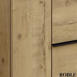 Meuble Sous Lavabo|Cosyneo Meuble sous vasque seul, 2 tiroirs et 1 porte, 120cm, vasque déportée à gauche, roble (chêne clair) - KING
