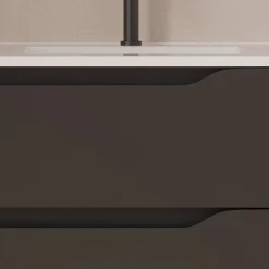 Meuble Sous Lavabo|Cosyneo Meuble sous vasque seul, 2 tiroirs et 1 porte, 80cm, vasque déportée droite - noir - ZARZA