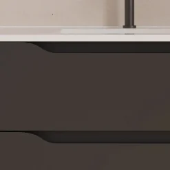 Meuble Sous Lavabo|Cosyneo Meuble sous vasque seul, 2 tiroirs et 1 porte, 120cm, vasque déportée gauche - noir - ZARZA