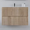 Cosyneo Meuble sous vasque seul, 2 tiroirs, 60cm, simple vasque - cambrian (chêne clair) - RIBERA