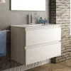 Meuble Sous Lavabo|Cosyneo Meuble sous vasque seul, 2 tiroirs, 100cm, simple vasque - hibernian (bois blanchi) - BALEA