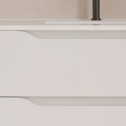 Meuble Sous Lavabo|Cosyneo Meuble sous vasque seul, 2 tiroirs et 1 porte, 120cm, vasque déportée gauche - blanc mat - ZARZA
