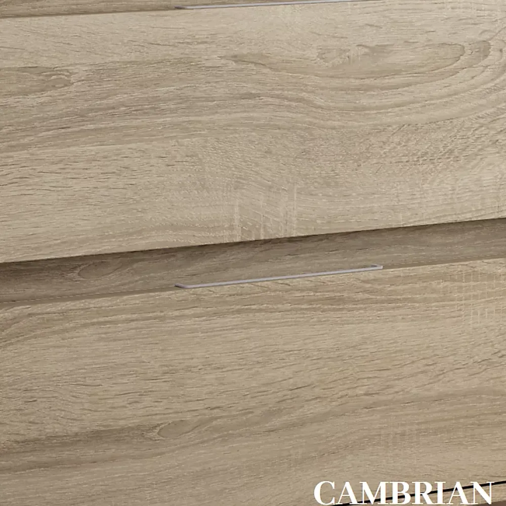 Cosyneo Meuble sous vasque seul, 2 tiroirs et 2 portes, 100cm, simple vasque - cambrian (chêne clair) - HARO