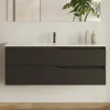 Cosyneo Meuble sous vasque seul, 2 tiroirs, 120cm, simple vasque - noir - LUNA