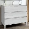 Meuble Sous Lavabo|Cosyneo Meuble sous vasque seul, 3 tiroirs, 80cm, simple vasque - hibernian (bois blanchi) - TIRIS