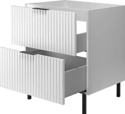 Furnidea Meuble sous vasque sur pieds FLOW blanc 60 cm