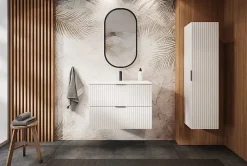 Meuble Sous Lavabo|Furnidea Meuble sous vasque sur pieds FLOW blanc 80 cm