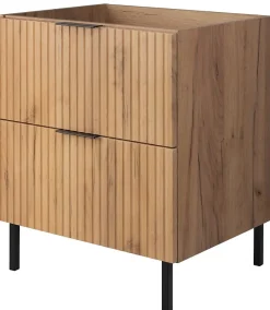Meuble Sous Lavabo|Furnidea Meuble sous vasque sur pieds FLOW chêne craft 60 cm