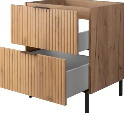 Meuble Sous Lavabo|Furnidea Meuble sous vasque sur pieds FLOW chêne craft 60 cm