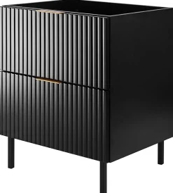 Meuble Sous Lavabo|Furnidea Meuble sous vasque sur pieds FLOW noir 60 cm