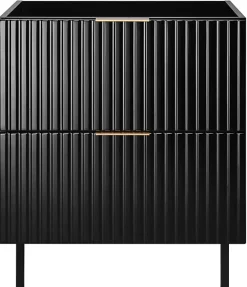Meuble Sous Lavabo|Furnidea Meuble sous vasque sur pieds FLOW noir 60 cm