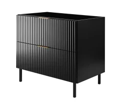 Meuble Sous Lavabo|Furnidea Meuble sous vasque sur pieds FLOW noir 80 cm