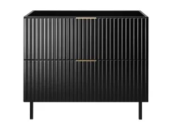 Meuble Sous Lavabo|Furnidea Meuble sous vasque sur pieds FLOW noir 80 cm