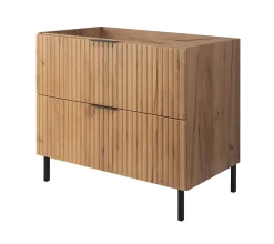 Meuble Sous Lavabo|Furnidea Meuble sous vasque sur pieds FLOW chêne craft 80 cm