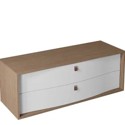 Decotec Meuble sous vasque suspendu blanc mat 2 tiroirs l.140 x H.50 x P.50 cm, Havana
