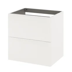 Meuble Buanderie|GoodHome Meuble sous vasque suspendu blanc mat l.60 x H.60 x P.45 cm, Imandra