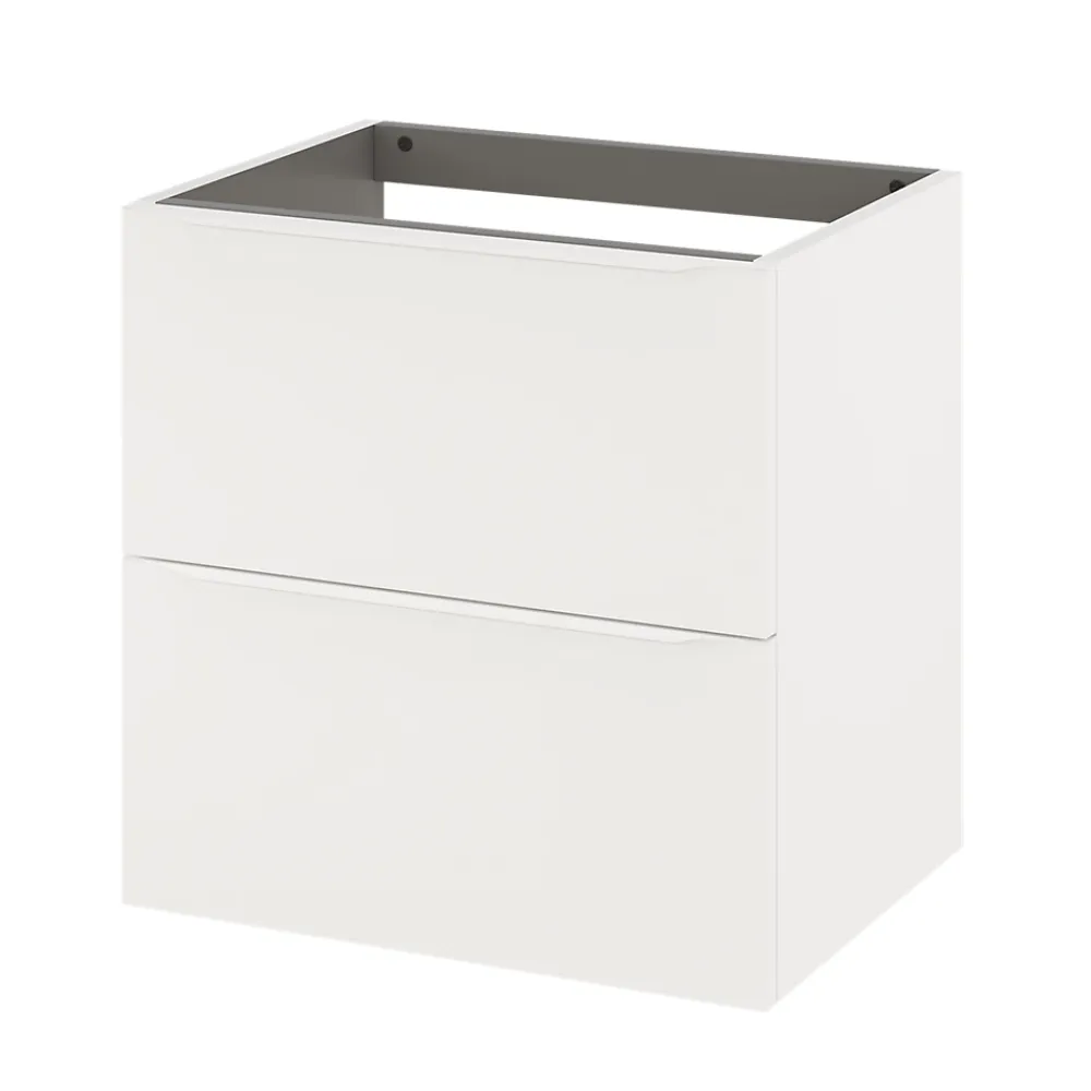 Meuble Buanderie|GoodHome Meuble sous vasque suspendu blanc mat l.60 x H.60 x P.45 cm, Imandra