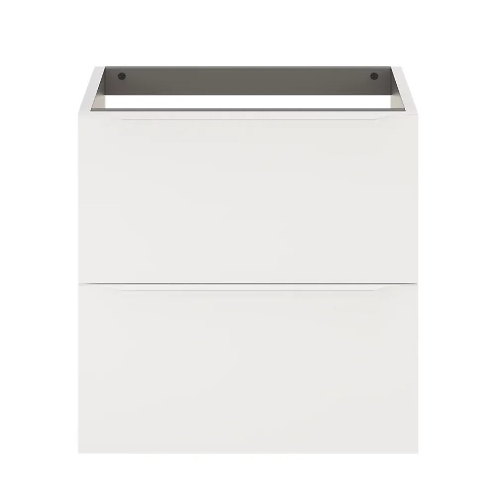 Meuble Buanderie|GoodHome Meuble sous vasque suspendu blanc mat l.60 x H.60 x P.45 cm, Imandra