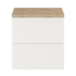Meuble Buanderie|GoodHome Meuble sous vasque suspendu blanc mat l.60 x H.60 x P.45 cm, Imandra