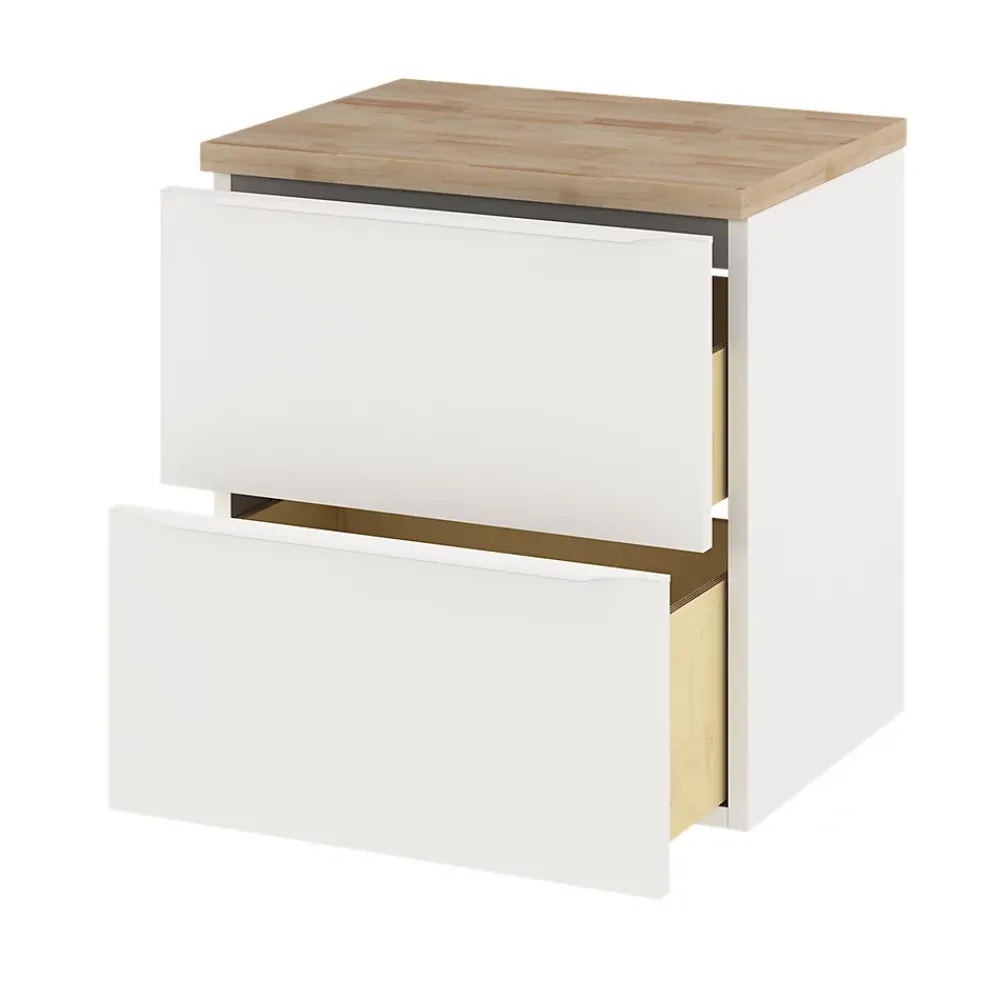 Meuble Buanderie|GoodHome Meuble sous vasque suspendu blanc mat l.60 x H.60 x P.45 cm, Imandra