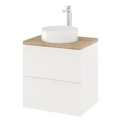 Meuble Buanderie|GoodHome Meuble sous vasque suspendu blanc mat l.60 x H.60 x P.45 cm, Imandra