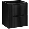 Furnidea Meuble sous vasque suspendu 2 tiroirs NOVA NOIR 50 CM