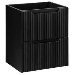 Furnidea Meuble sous vasque suspendu 2 tiroirs NOVA NOIR 50 CM